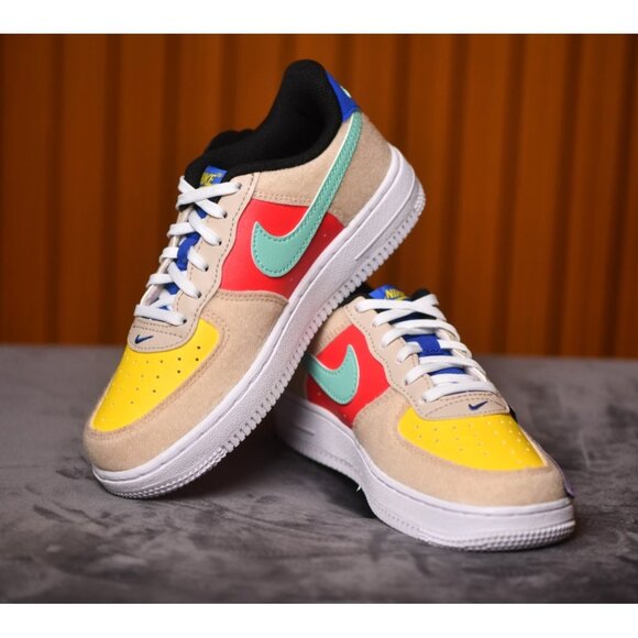 New! Size: 3 Kid |Nike Air Force 1 Low Multi-Color Velcro| DZ2807-100 RARE SIZE - Picture 1 of 16